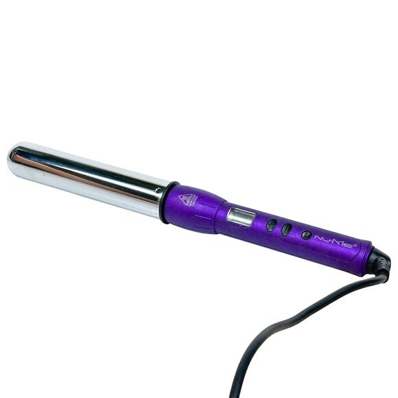 NuMe Magic Curling Wand in Purple, Clipless Titanium 32mm Digital Temp Control - Picture 1 of 6